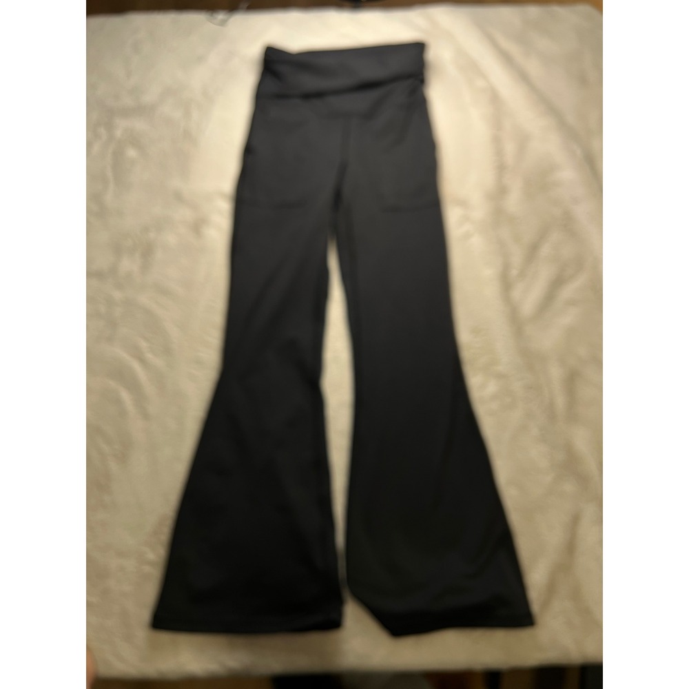 OFFLINE by Aerie The Hugger Foldover Flare Pants Womens Small Short Black
